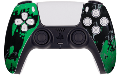 PS5 custom green splash modded eSports Pro Controller